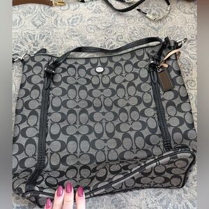 Coach Black and Gray Shoulder Bag